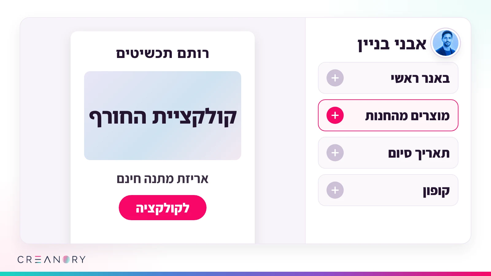 עורך הניוזלטר של אלון: המייל של חנות התכשיטים במרכז, ולצדו אבני הבניין שמוסיפים בלחיצה